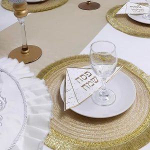 פלייסמנט ארוג זהב פרנזים 30 ס״מ